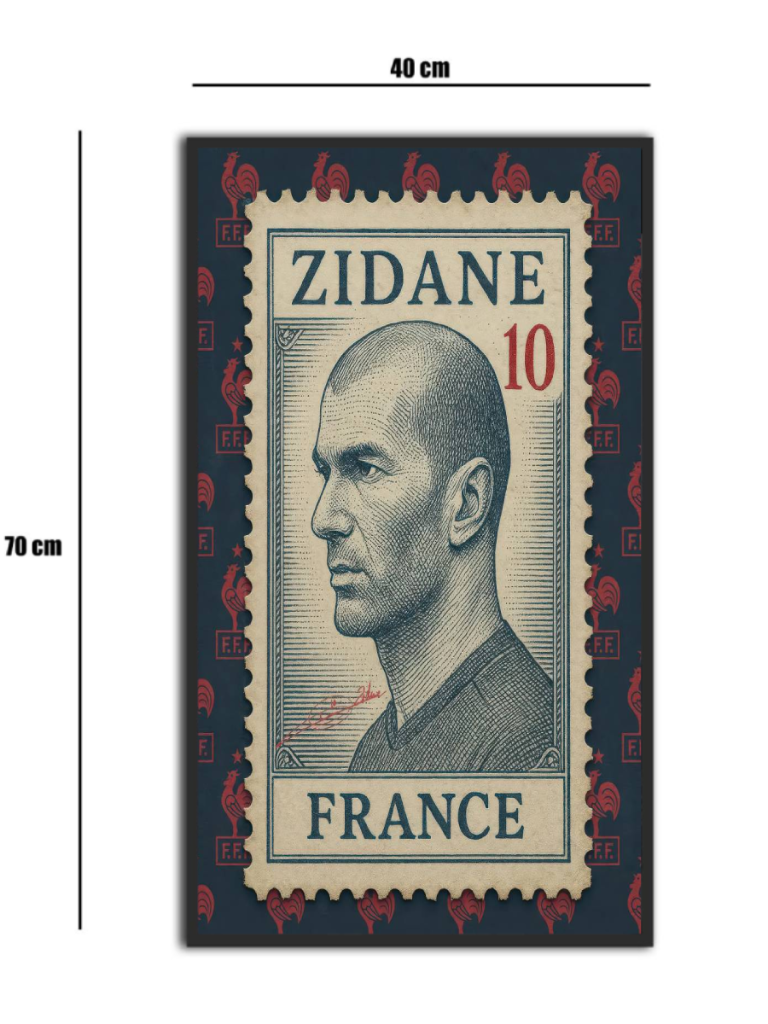 تابلو شیشه‌ای طرح Zinedine Zidane | زین‌الدین زیدان سایز ۷۰×۴۰