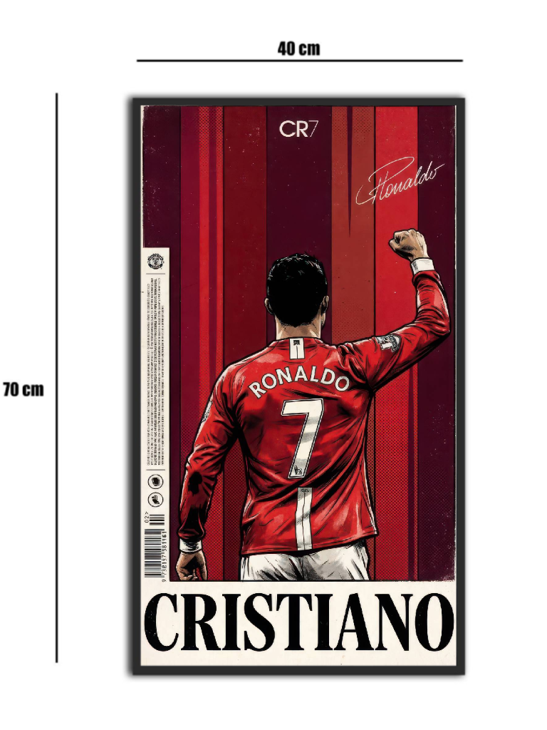 تابلو شیشه‌ای طرح 2 Cristiano Ronaldo | کریستیانو رونالدو سایز 70×40