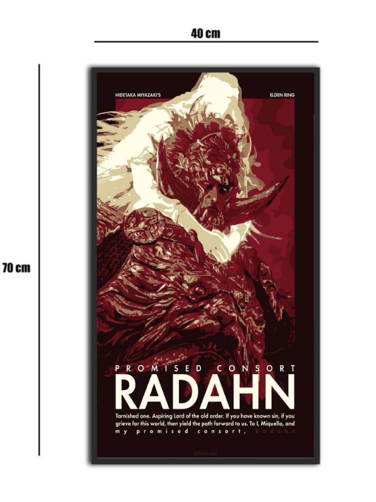 تابلو شیشه‌ای طرح الدن رینگ | Elden Ring Radahn سایز 70×40