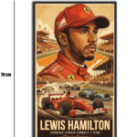 تابلو شیشهای طرح F1 Lewis Hamilton سایز 70×40