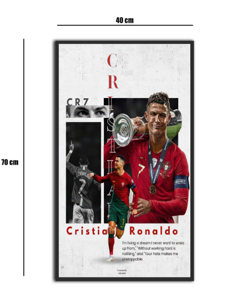 تابلو شیشه‌ای طرح 7 Cristiano Ronaldo | کریستیانو رونالدو سایز 70×40