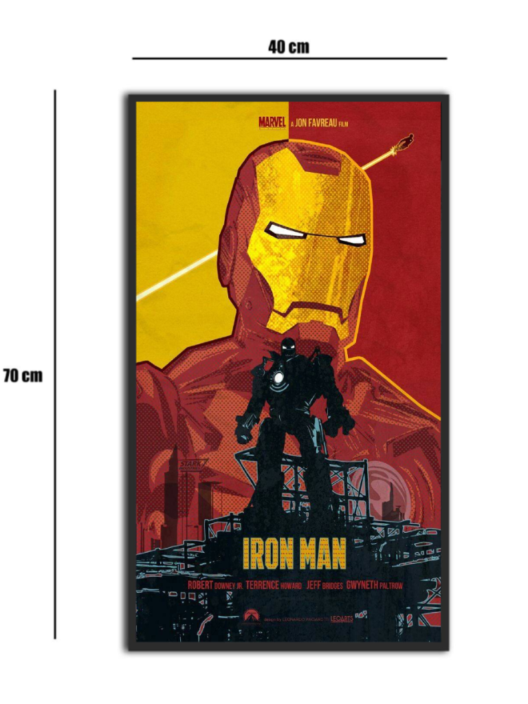 تابلو شیشه‌ای طرح آیرون من | Iron Man سایز 40 × 70