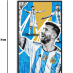 تابلو شیشهای طرح لیونل مسی 2 | Lionel Messi سایز 70×40