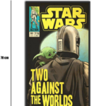 تابلو شیشهای طرح ماندالورین و گروگو | Star Wars سایز 40×70