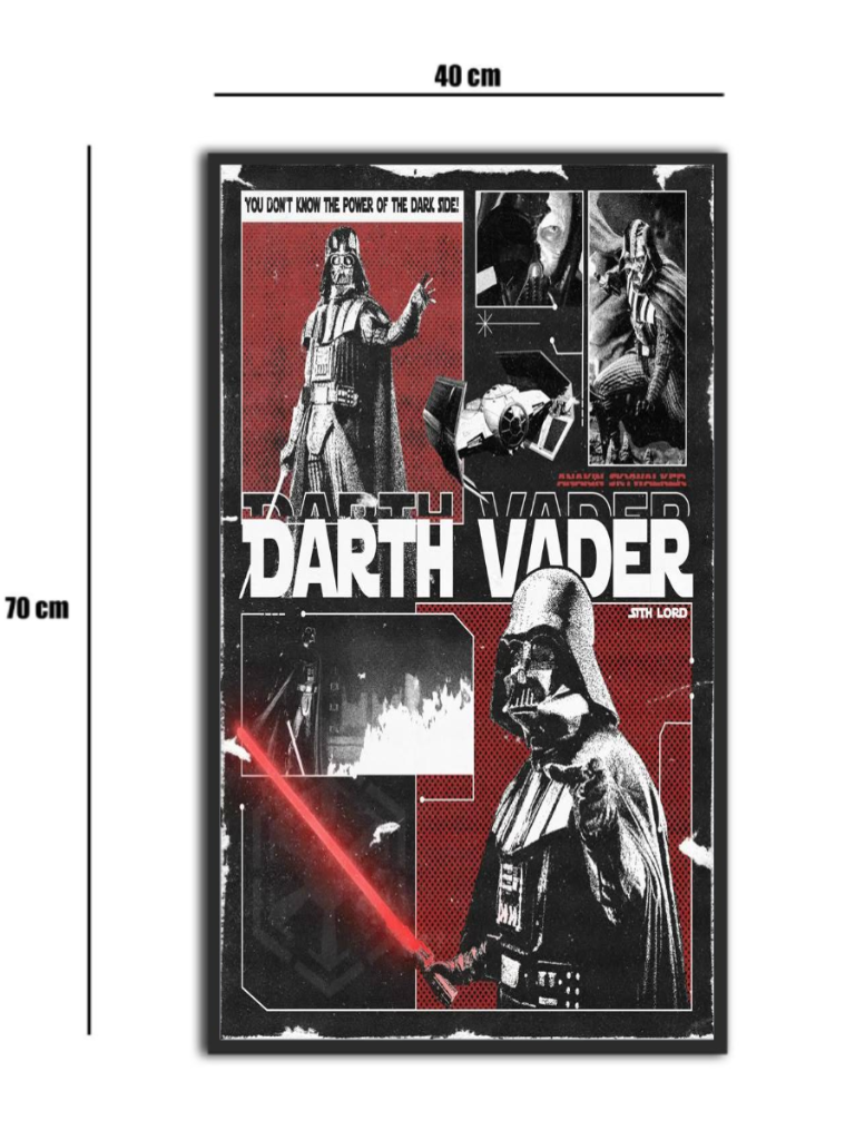 تابلو شیشه‌ای طرح Star Wars - Darth Vader سایز 70×40