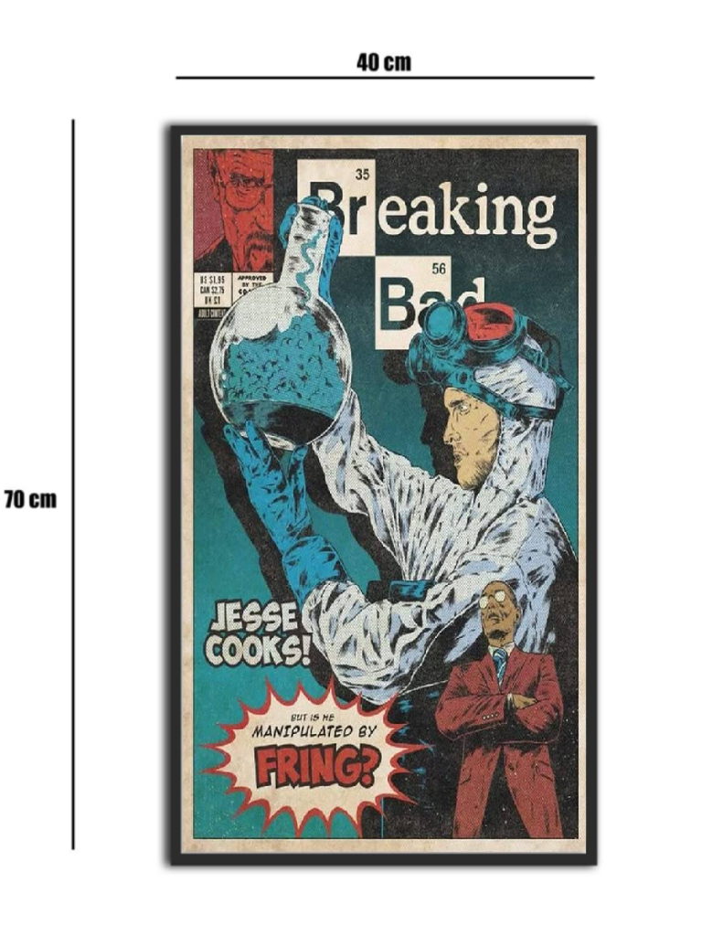 تابلو شیشه‌ای طرح برکینگ بد | Breaking Bad 3 سایز 70×40