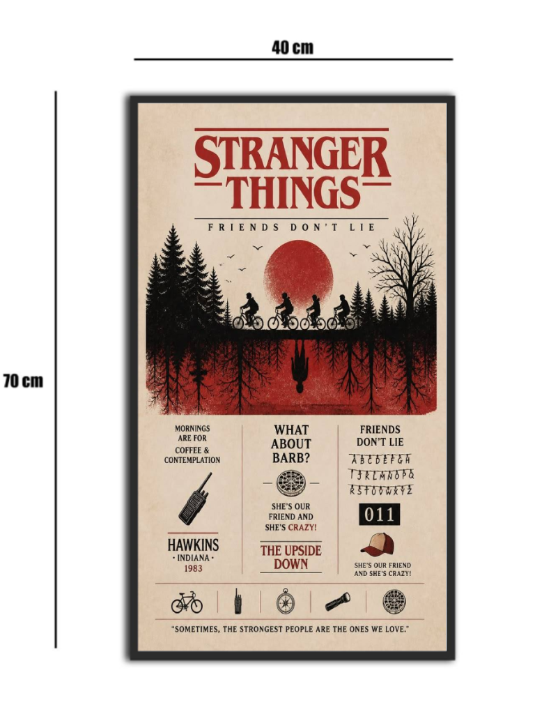تابلو شیشه‌ای طرح Stranger Things 6 سایز 70×40