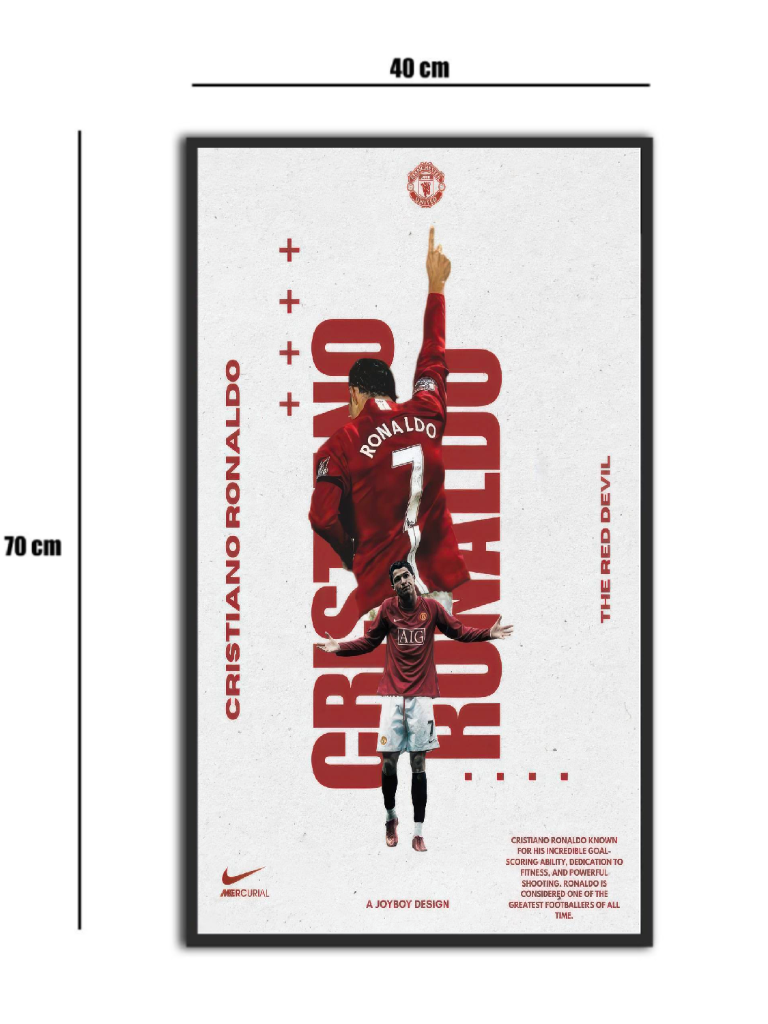 تابلو شیشه‌ای طرح 1 Cristiano Ronaldo | کریستیانو رونالدو سایز 70×40