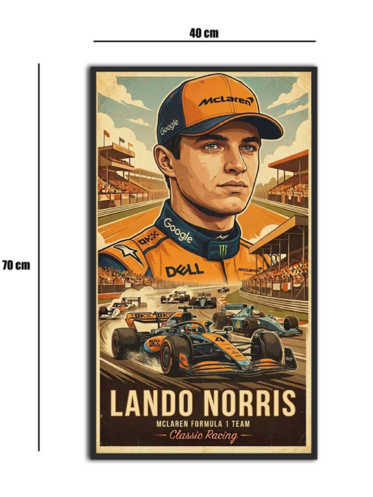 تابلو شیشه‌ای طرح F1 Lando Norris سایز 70×40