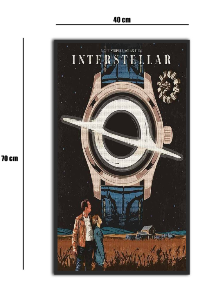 تابلو شیشه‌ای طرح اینتراستلار | Interstellar سایز 70×40