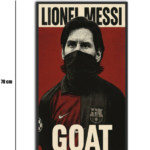 تابلو شیشهای طرح لیونل مسی | Lionel Messi سایز 70×40