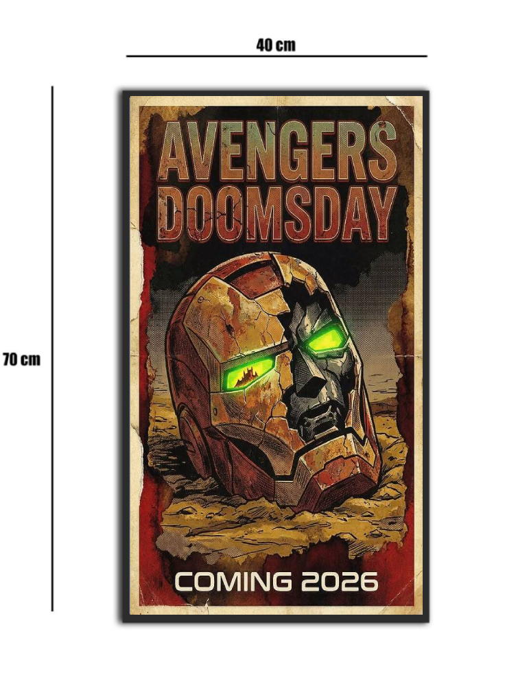 تابلو شیشه‌ای طرح اونجرز و دووم | Avengers Doomsday سایز 70×40