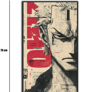 تابلو شیشهای طرح زورو وان پیس | Zoro One Piece سایز 70×40