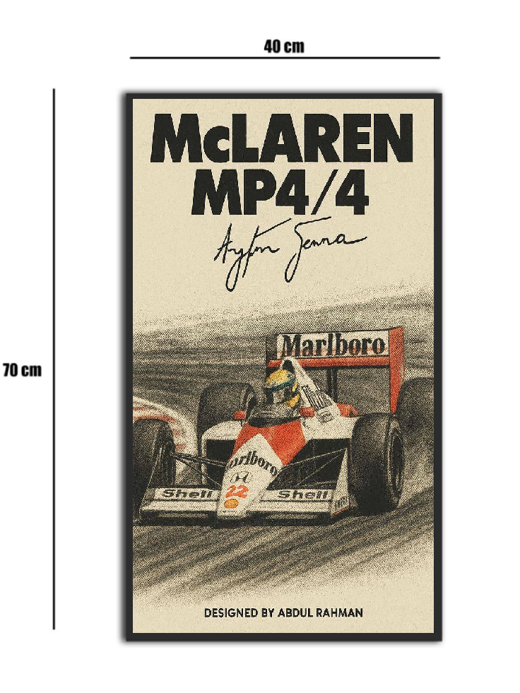 تابلو شیشه‌ای طرح فرمول یک مک‌لارن | F1 McLaren سایز 70×40
