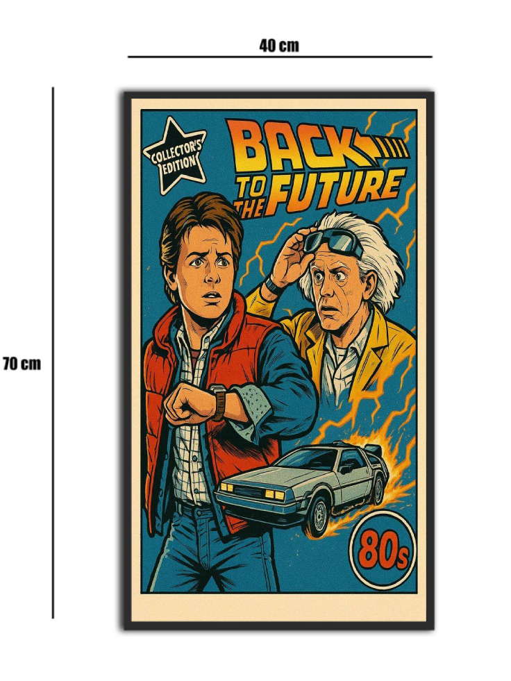 تابلو شیشه‌ای طرح Back to The Future سایز 70×40