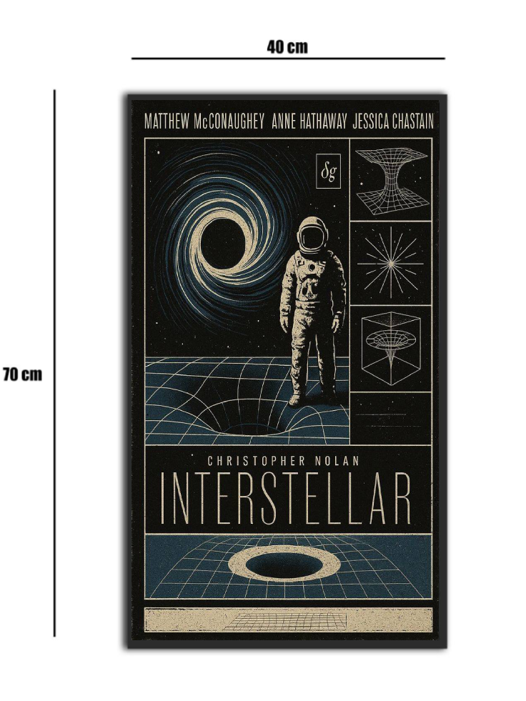 تابلو شیشه‌ای طرح اینتراستلار | Interstellar سایز 70×40