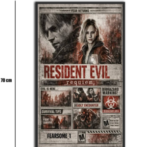 تابلو شیشهای طرح رزیدنت اویل | Resident Evil Requiem سایز 70×40
