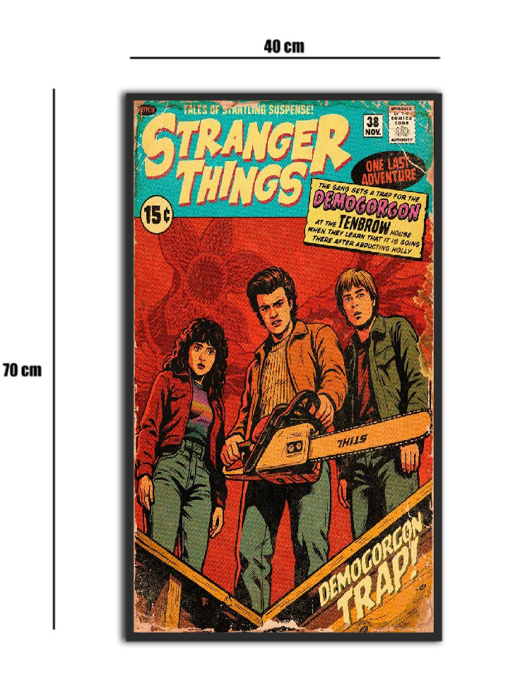 تابلو شیشه‌ای طرح استرنجر ثینگز | Stranger Things سایز 70×40