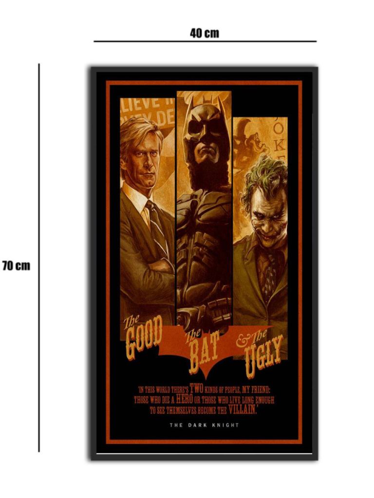 تابلو شیشه‌ای طرح Dark Knight سایز 40×70