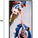 تابلو شیشهای طرح لیونل مسی و مارادونا | Lionel Messi - Maradona سایز 70×40