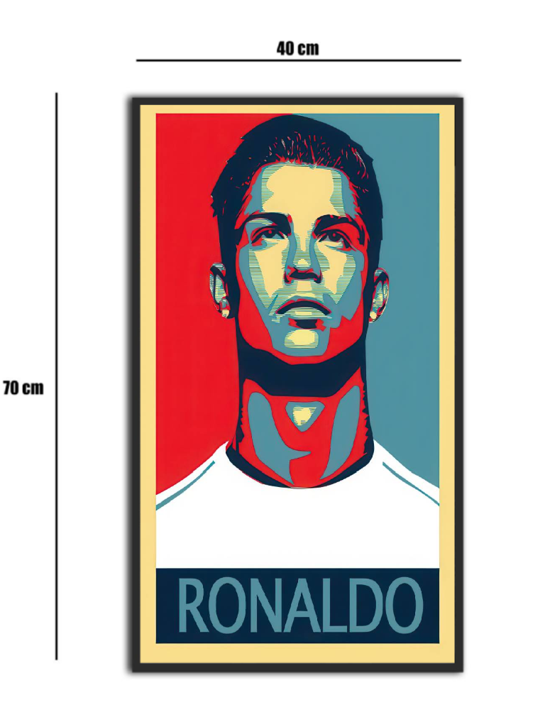 تابلو شیشه‌ای طرح 3 Cristiano Ronaldo | کریستیانو رونالدو سایز 70×40