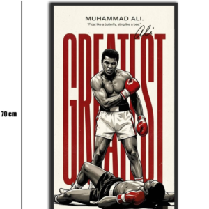 تابلو شیشهای طرح محمد علی کلی | Muhammad Ali سایز 70×40