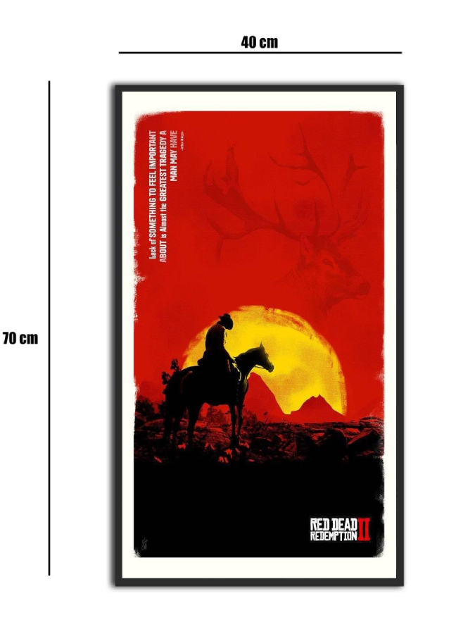 تابلو شیشه‌ای طرح رد دد ریدمپشن | Red Dead Redemption سایز ۷۰×۴۰