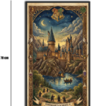 تابلو شیشهای طرح هاگوارتز | Hogwarts School سایز 70×40
