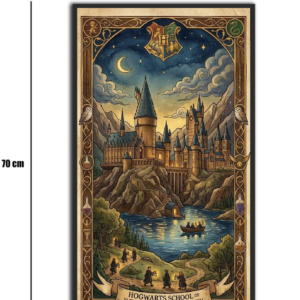 تابلو شیشهای طرح هاگوارتز | Hogwarts School سایز 70×40