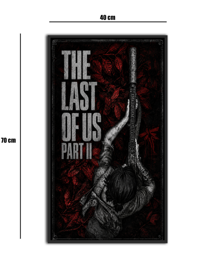 تابلو شیشه‌ای طرح لست آف آس سیاه سفید | The Last of Us سایز 70×40