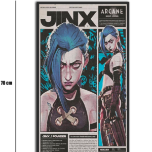 تابلو شیشهای طرح جینکس آرکین | Jinx Arcane سایز 70×40