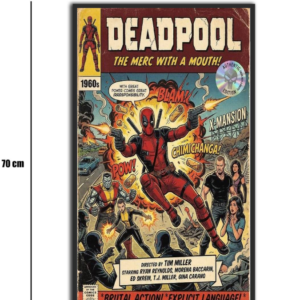 تابلو شیشهای طرح ددپول | Deadpool سایز 70×40