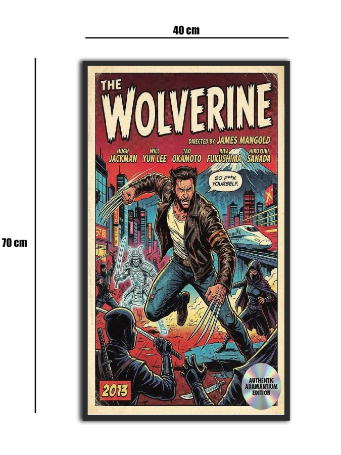 تابلو شیشه‌ای طرح ولورین | Wolverine سایز 70×40