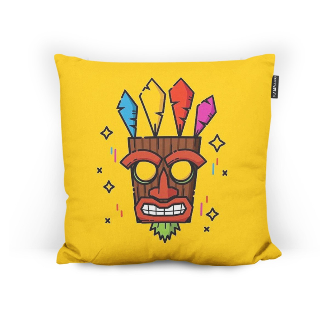 بالشتک دکوراتیو آکو آکو | CRASH BANDICOOT AKU AKU سایز 45×45 سانتی‌متر