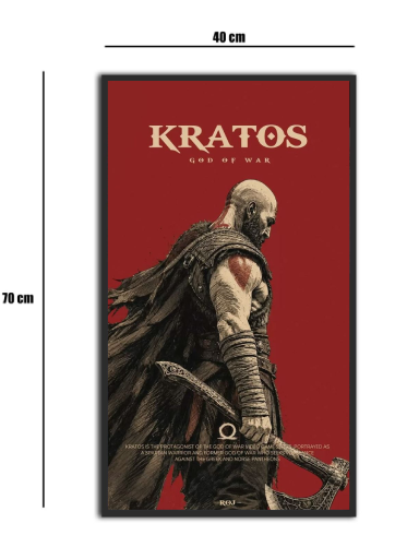 تابلو شیشه‌ای طرح کریتوس گاد آف وار | God Of War Kratos سایز 70×40