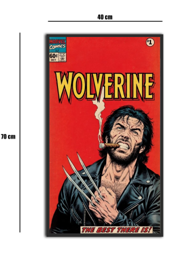 تابلو شیشه‌ای طرح ولورین | Wolverine سایز 70×40