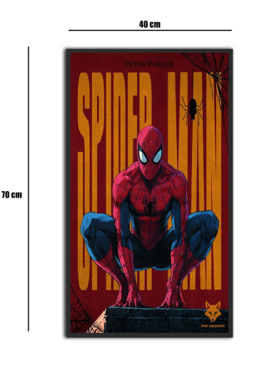 تابلو شیشه‌ای طرح اسپایدرمن | Spider man سایز 70×40